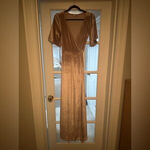 Baltic Born Meghan Velvet Wrap Maxi Dress | Champagne